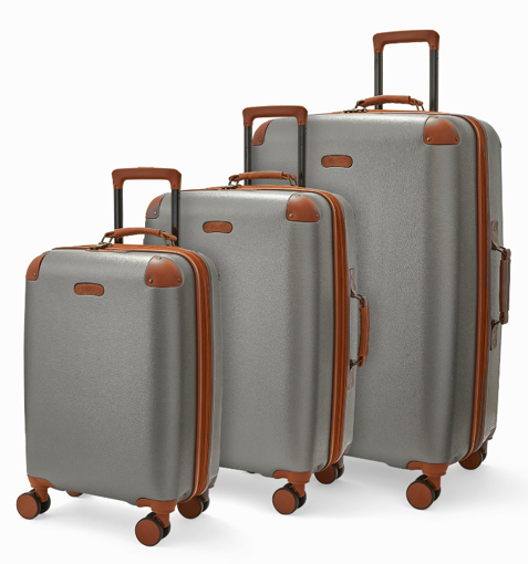 Obrazek Zestaw walizek podróżnych ROCK TR-0219/3 ABS/PC - szary - 84 L / 57 L / 35 L + 20% EKSPANDER