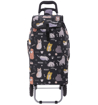 Obrazek HOPPA ST-57385 Cats&amp;Dogs Torba na zakupy kółkach - czarna 57 l