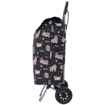 Obrazek HOPPA ST-57385 Cats&amp;Dogs Torba na zakupy kółkach - czarna 57 l