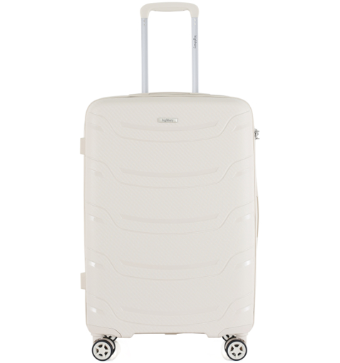 Obrazek Cestovní kufr HIGHBURY Carbon HBY-0178/3-M PP - béžová - 62 L