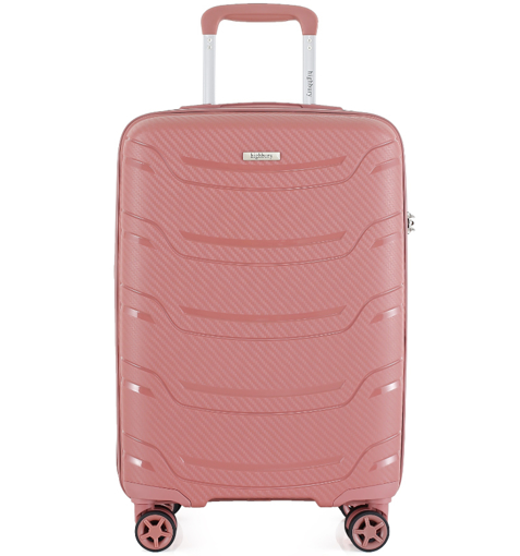 Obrazek Cestovní kufr HIGHBURY Carbon HBY-0178/3-L PP - růžová - 92 L