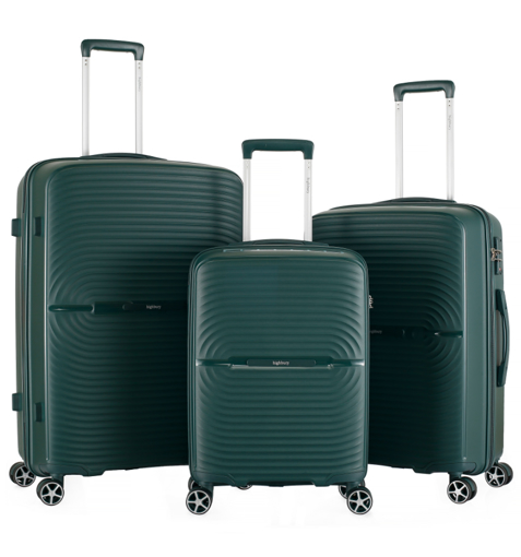 Obrazek Sada cestovních kufrů HIGHBURY Venice HBY-0179/3 PP - zelená - 86 L / 57 L / 34 L