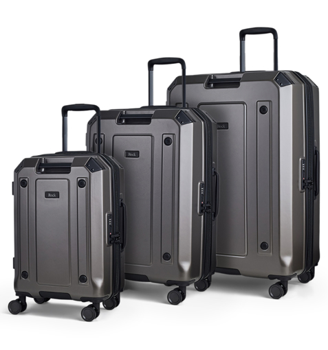 Obrazek Sada cestovních kufrů ROCK Alpine TR-0288/3 ABS/PC - charcoal - 94 L / 65 L / 39 L + 15% EXPANDER
