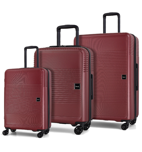 Obrazek Sada cestovních kufrů ROCK Lincoln TR-0281/3 ABS - vínová - 98 L / 62 L / 31 L