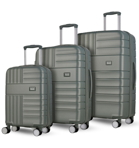 Obrazek Sada cestovních kufrů ROCK Aspen TR-0282/3 PP - světle zelená - 103 L / 61 L / 36 L