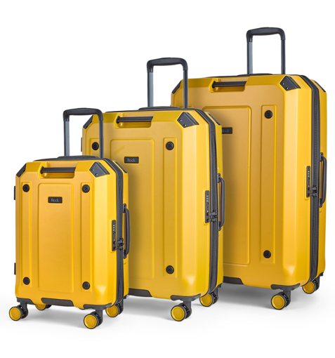 Obrazek Sada cestovních kufrů ROCK Alpine TR-0288/3 ABS/PC - žlutá - 94 L / 65 L / 39 L + 15% EXPANDER