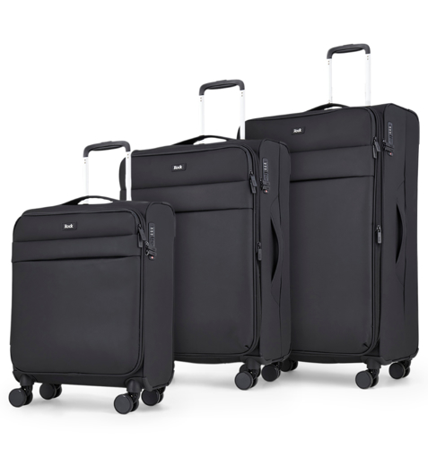Obrazek Sada cestovních kufrů ROCK Harper TR-0286/3 - černá - 82 L / 50 L + EXPANDER / 34 L