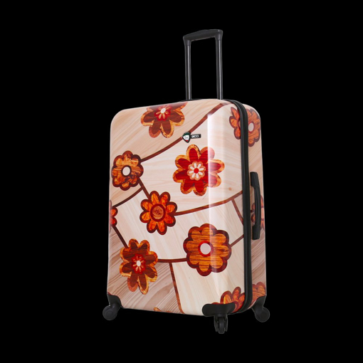 Obrazek Plastový kufr MIA&nbsp;TORO Ricci Wood Mozaic Flowers L - barevný potisk - 98 L