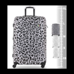 Obrazek Plastový kufr TUCCI Winter Leopard L - barevný potisk - 88 L