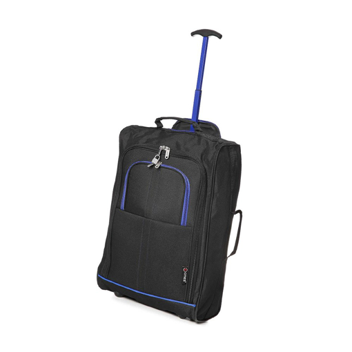 Obrazek Walizka kabinowa CITIES T-830 - czarny/niebieski 36 l