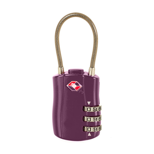 Obrazek Kabel zabezpieczający zamek szyfrowy TSA ROCK TA-0004 - bordowy