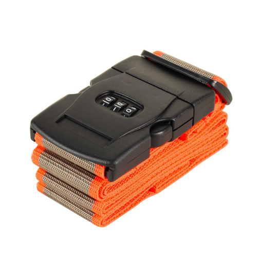 Obrazek Pasek zabezpieczający do walizki z zamkiem szyfrowym ROCK TA-0012 - szary/pomarańczowy