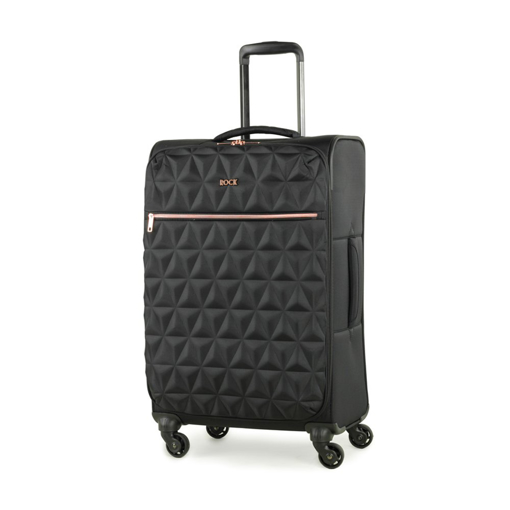 Obrazek Tekstylna walizka ROCK Jewel M - czarna 61 L