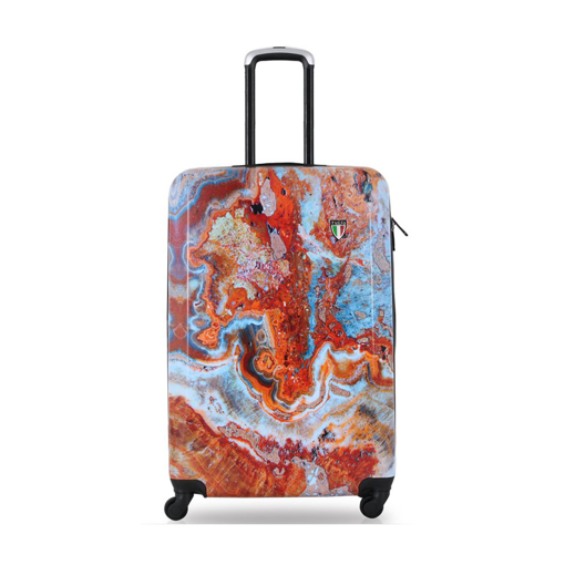 Obrazek Walizka plastikowa TUCCI Turkish Marble S - kolorowy nadruk 33 L