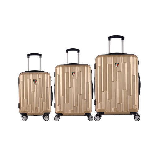 Obrazek Zestaw walizek podróżnych TUCCI Riflettore T-0272/3 ABS - khaki - 91 L / 58 L + 35% EXPANDER / 31 L