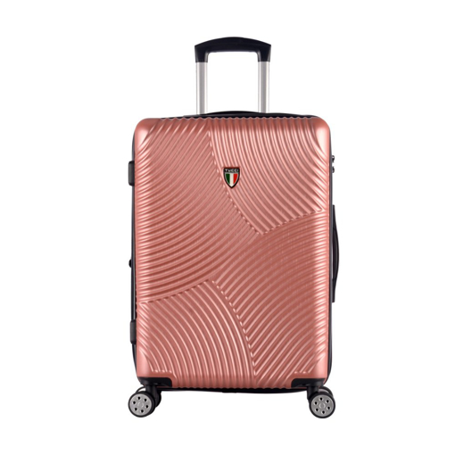 Obrazek Walizka podróżna TUCCI Srotolare T-0277/3-M ABS - różowa - 59 L + 35% EKSPANDER
