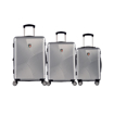 Obrazek Zestaw walizek podróżnych TUCCI Srotolare T-0277/3 ABS - srebrny - 91 L / 59 L + 35% EKSPANDER / 33 L
