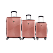 Obrazek Zestaw walizek podróżnych TUCCI Srotolare T-0277/3 ABS - różowy - 91 L / 59 L + 35% EXPANDER / 33 L
