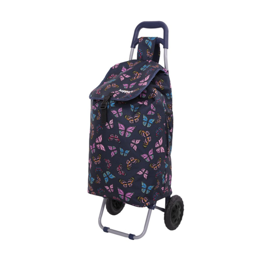 Obrazek Torba na zakupy na kółkach HOPPA ST-57105 Butterfly - ciemnoniebieska - 57 L