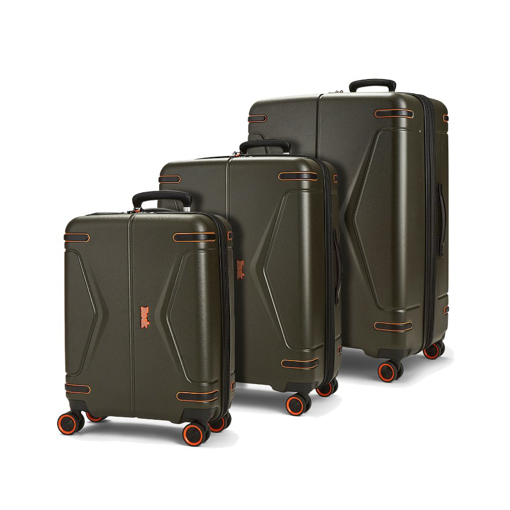 Obrazek Zestaw walizek podróżnych ROCK TR-0251/3 ABS - khaki - 107 L / 72 L / 33 L + 20% EKSPANDER