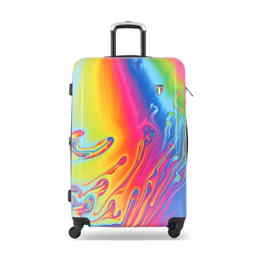 Obrazek Plastový kufr TUCCI Vortice II L - barevný potisk - 88 L