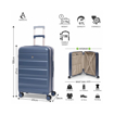 Obrazek Walizka plastikowa AEROLITE T-635 M - niebieska 67 L