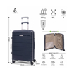 Obrazek Walizka plastikowa AEROLITE T-155 M - ciemnoniebieska 67 L