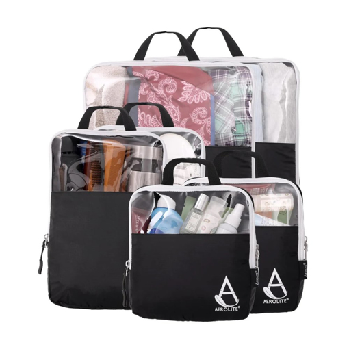 Obrazek Zestaw organizerów podróżnych AEROLITE PC002 - czarny 1,5 L / 2,3 4,9 + EKSPANDER
