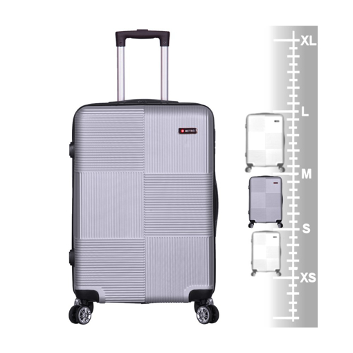 Obrazek Walizka plastikowa METRO LLTC3 M - srebrna 61 L