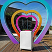 Obrazek Plastový kufr ROCK Love Island L - bílá / modrá - 119 L